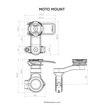 Quad Lock Support Moto - Guidon